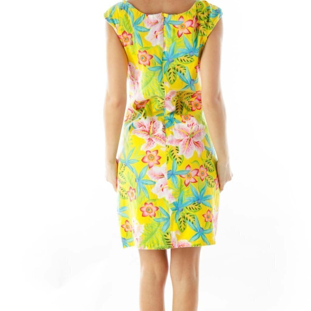 Tommy Hilfiger Yellow Floral Day Dress - Picture 3 of 3
